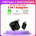 5.8GHz 2 in 1 Wired to Wireless CarPlay and Android Auto Adapter