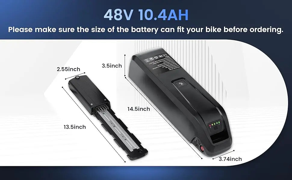 48V Hailong E-Bike Battery Pack with USB Charging Port