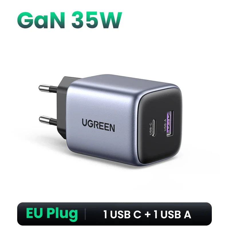 35W GaN Dual Port USB-C Fast Wall Charger
