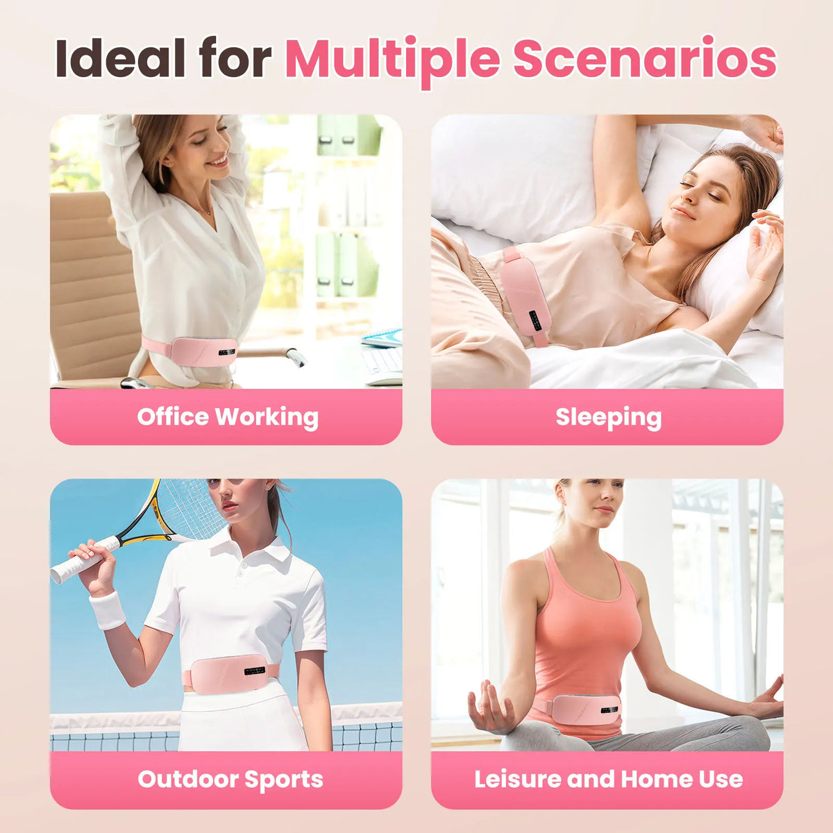 Cordless Heated Massage Belt for Menstrual Cramps
