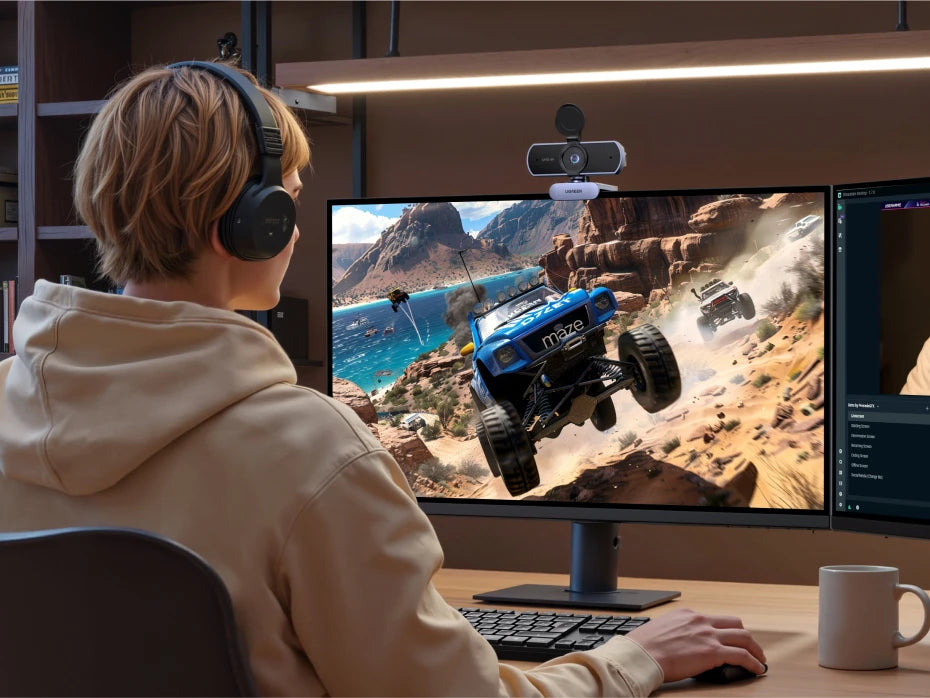 4K UHD USB Webcam with Dual Microphones for Video Calling