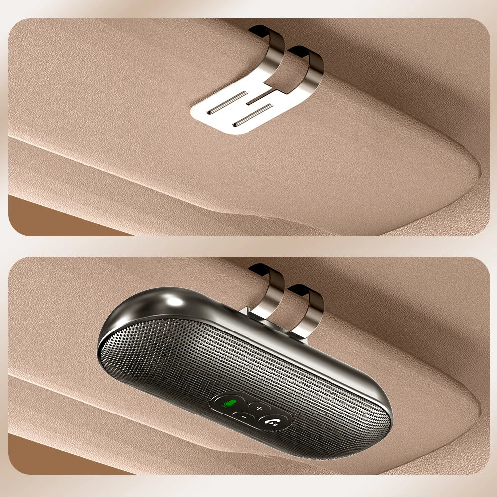 Bluetooth 5.4 Handsfree Car Kit Dual 3W Speakerphone Sun Visor Mount