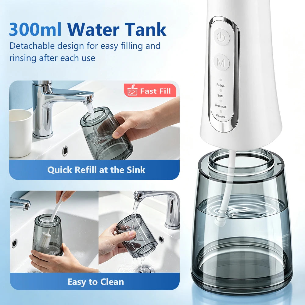 Portable Rechargeable Water Flosser for Teeth Cleaning