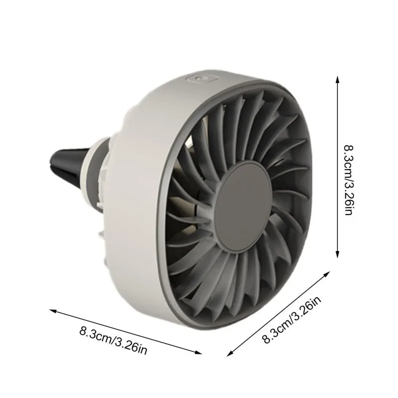 Portable 5V USB Car Air Vent Cooling Fan with 3 Gears and RGB Light