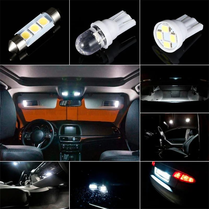 42 Piece 12V LED Interior Car Light Bulb Kit T10 and 1156 Assortment