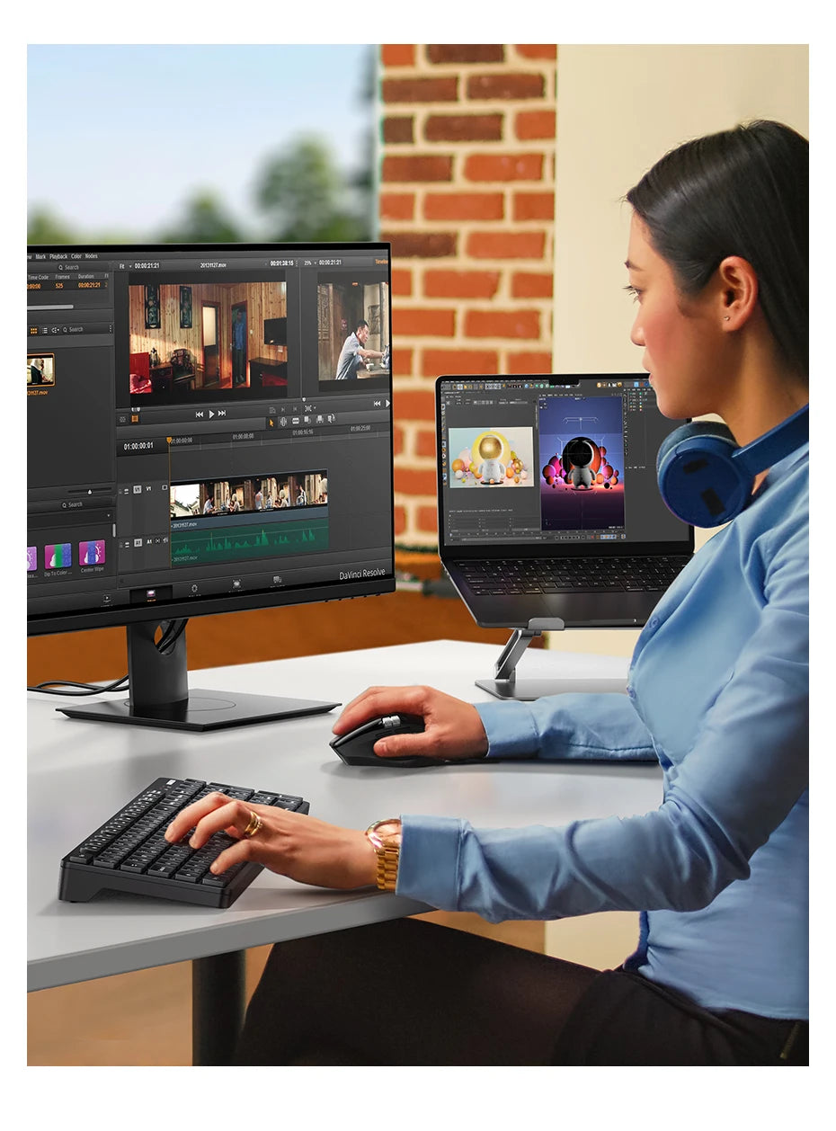 Ergonomic Wireless Bluetooth Mouse with Hyper-Fast Scroll