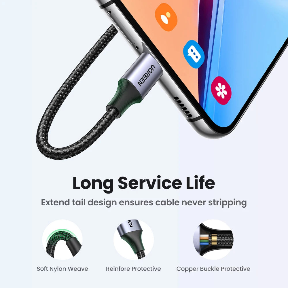 3A Fast Charging USB-A to USB-C Braided Data Cable