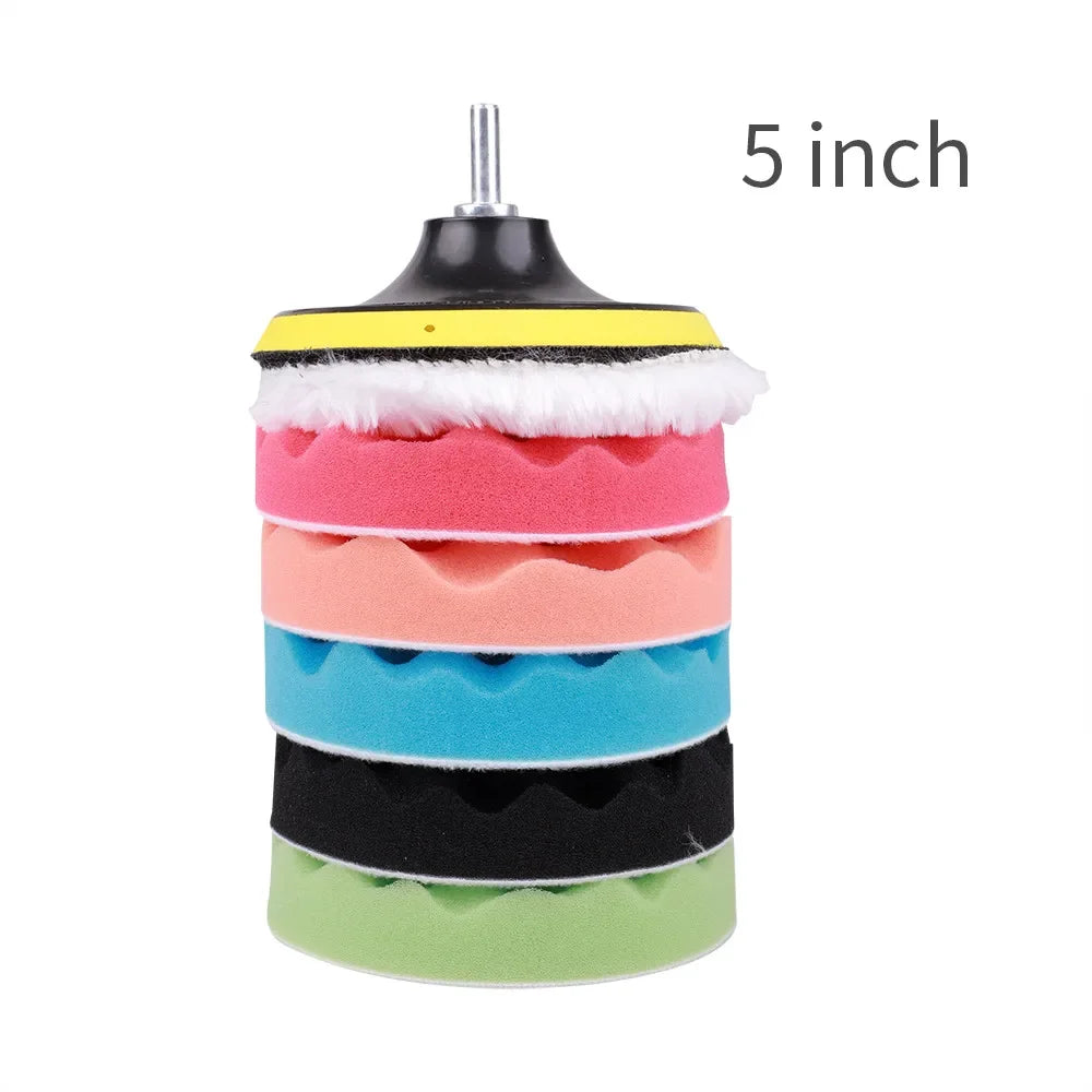Car Polishing and Buffing Sponge Pad Drill Attachment Kit