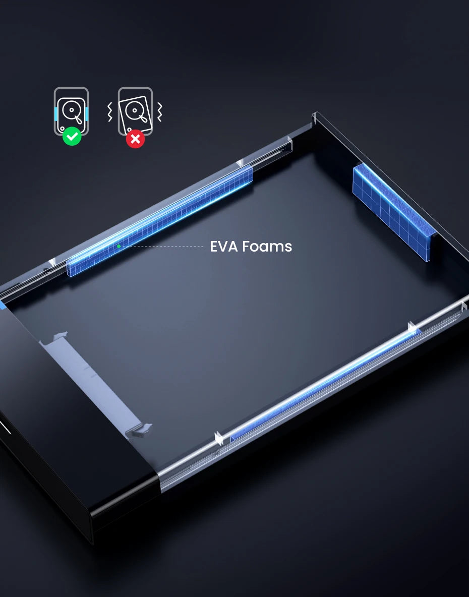 2.5" SATA to USB 3.1 Hard Drive Enclosure for SSD and HDD