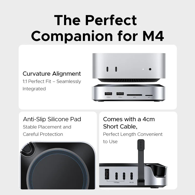 11-in-1 Docking Station with NVMe SSD Enclosure for Mac Mini