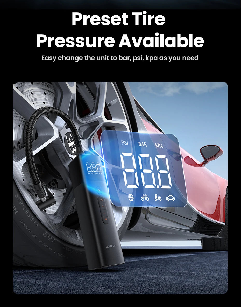 Portable Digital Tire Inflator for Cars and Motorcycles