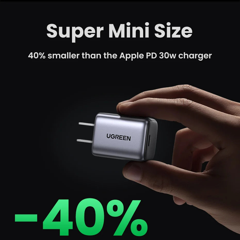 30W GaN USB-C Fast Charger with 100W Charging Cable