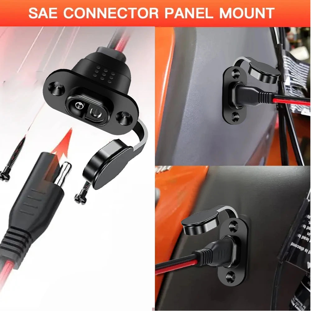 SAE Power Extension Cable with Panel Mount Female Socket