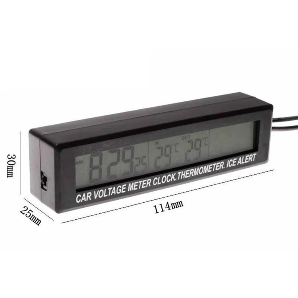 3 in 1 Car Digital Clock Thermometer and Battery Voltage Voltmeter