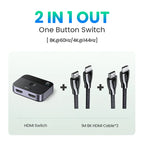 8K 60Hz HDMI 2.1 Switcher 2 In 1 Out