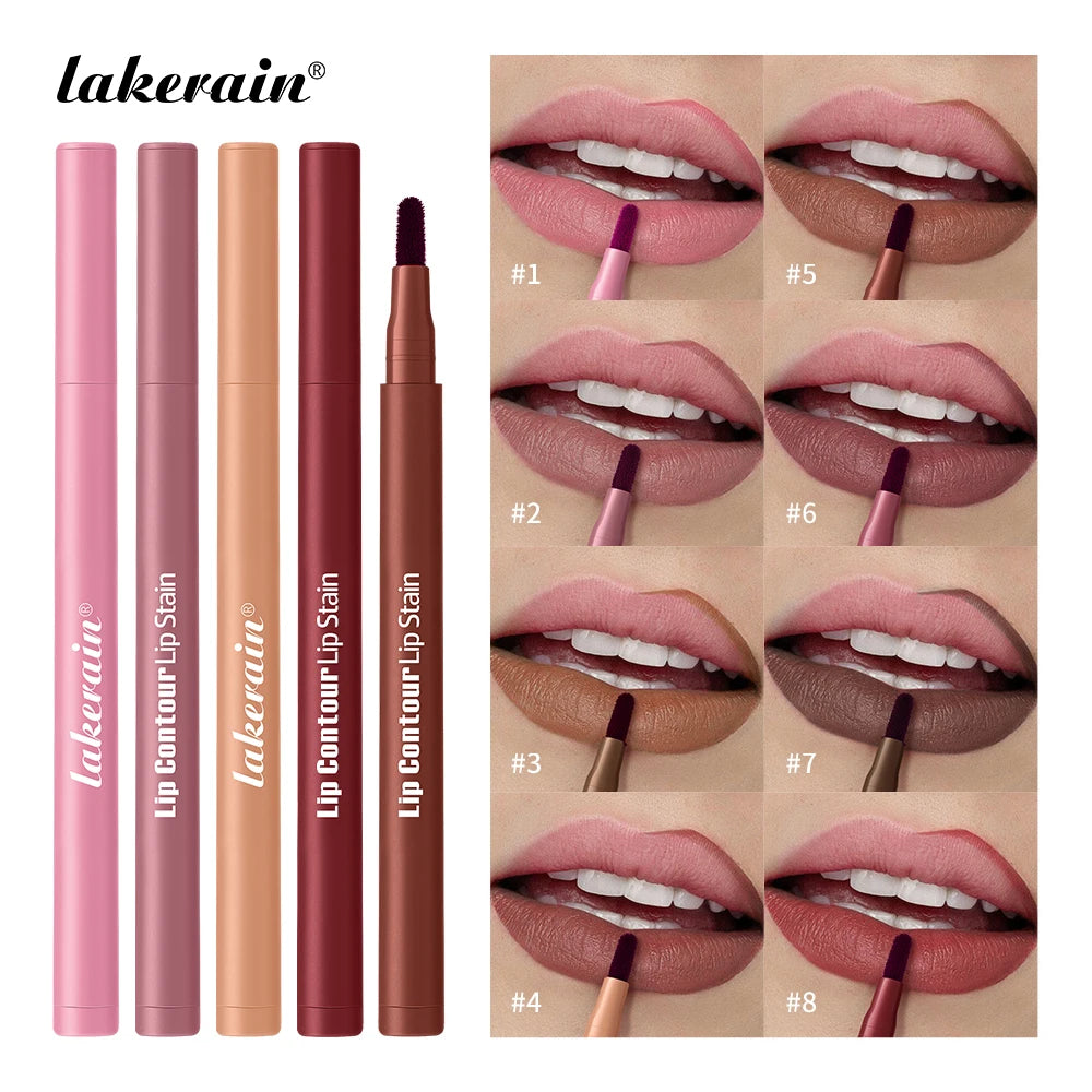 Dual-Sided Long-Lasting Waterproof Lip Stain and Liner Pen