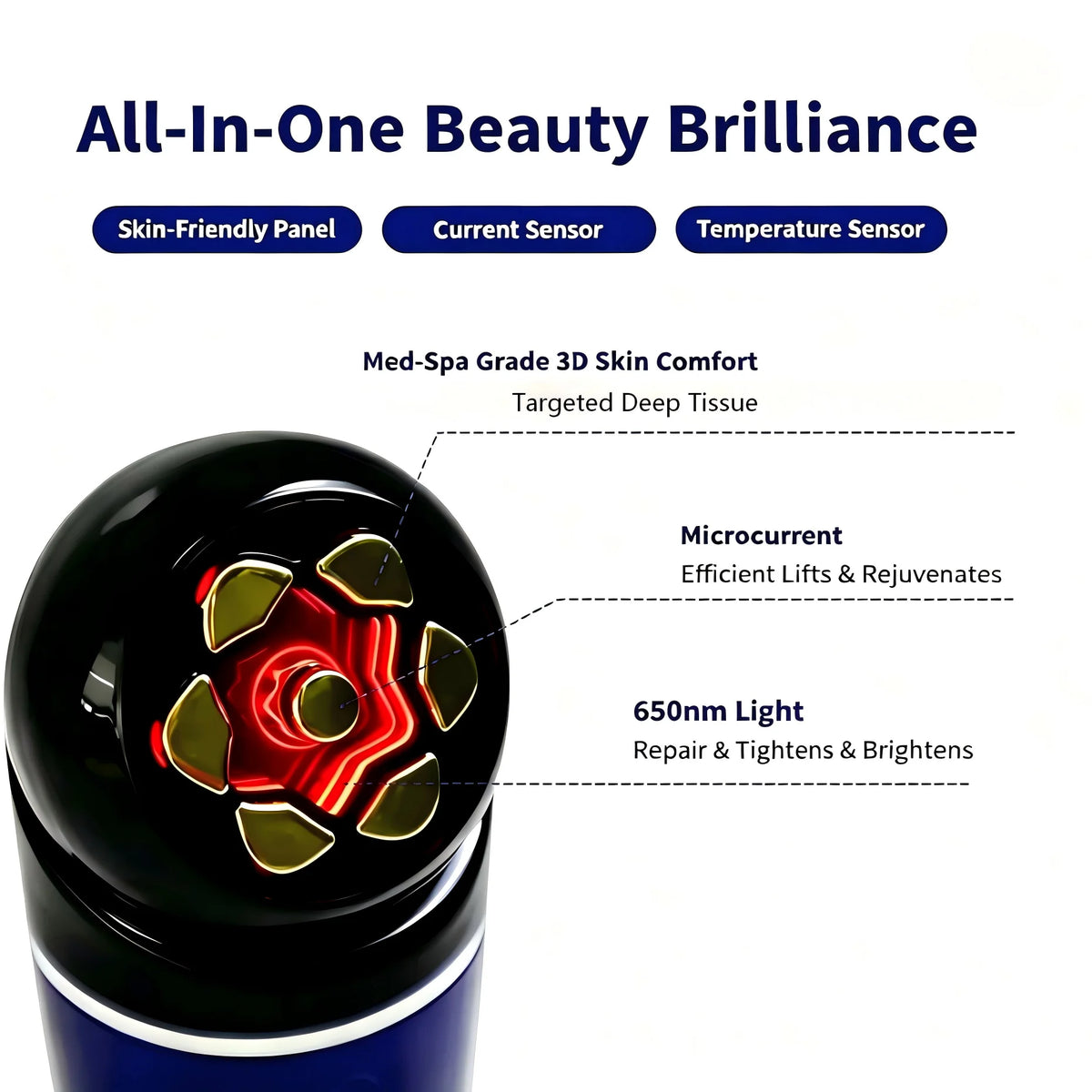 3-in-1 Facial Massager for Skin Tightening and Rejuvenation