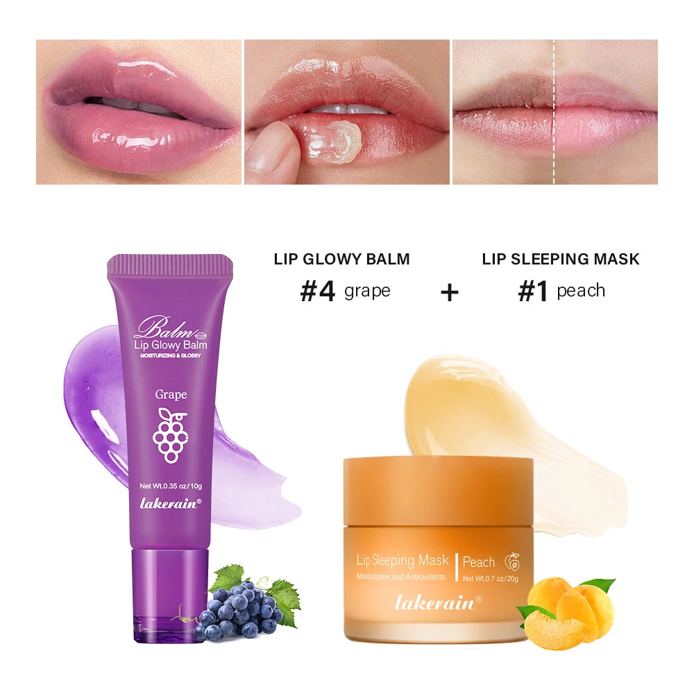Moisturizing Lip Balm and Night Sleeping Mask Set