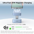 Qi2 2-in-1 Magnetic Wireless Charging Stand for Phones and Earbuds