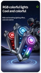 Bluetooth 5.4 Motorcycle Helmet Headset with RGB Lights and IP67 Rating