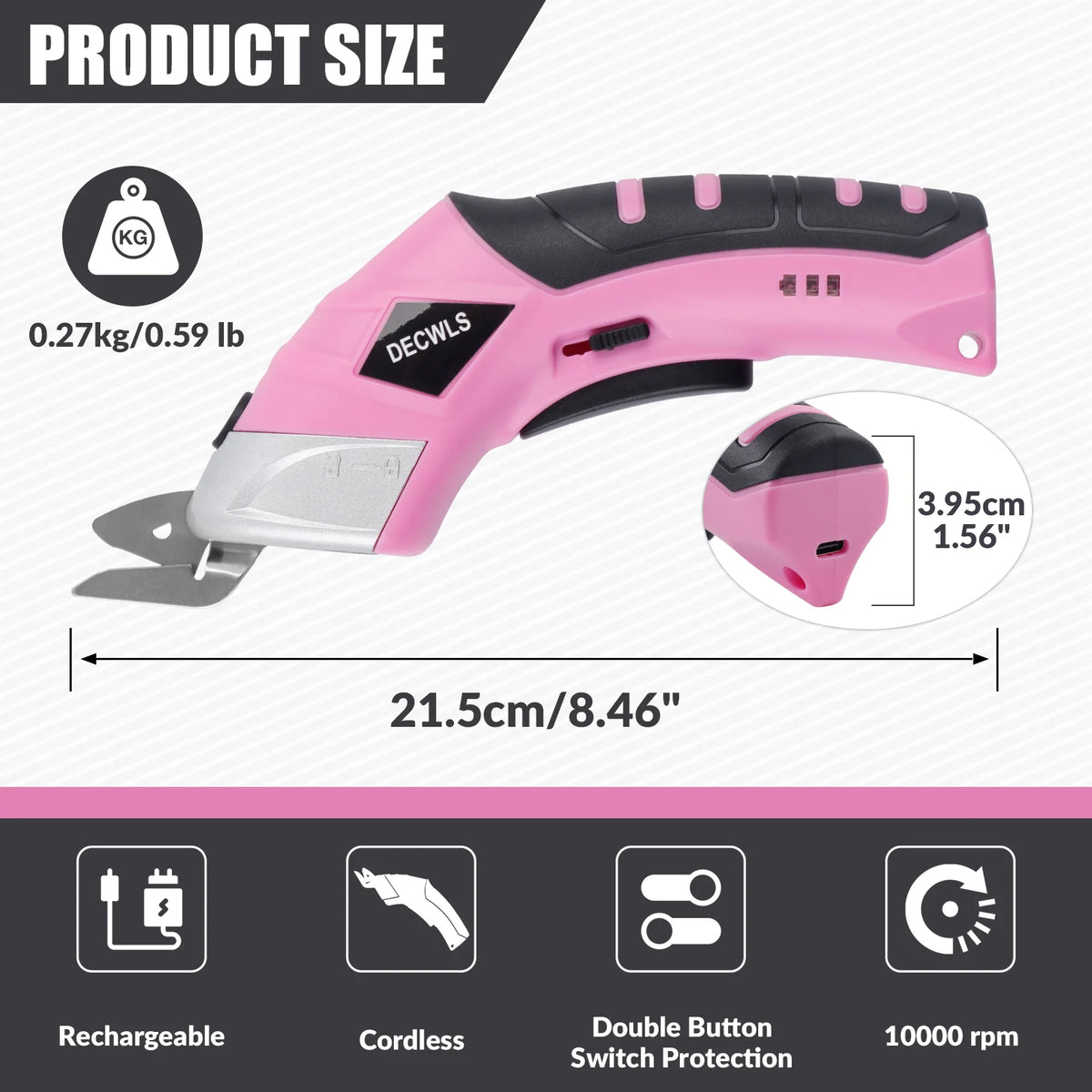 Electric Cordless Fabric Scissors for Sewing and Crafting