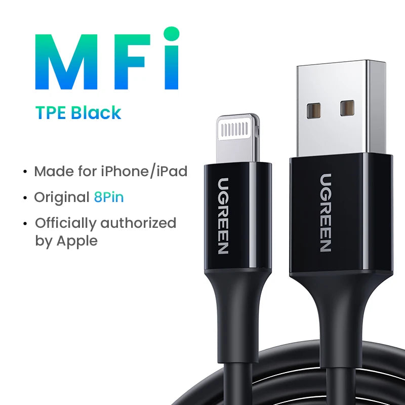 MFi Certified 2.4A Fast Charging USB to Lightning Cable