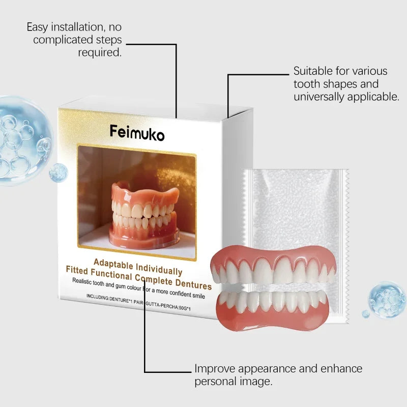 Temporary Cosmetic Denture Fitting Kit for Instant Smile Enhancement