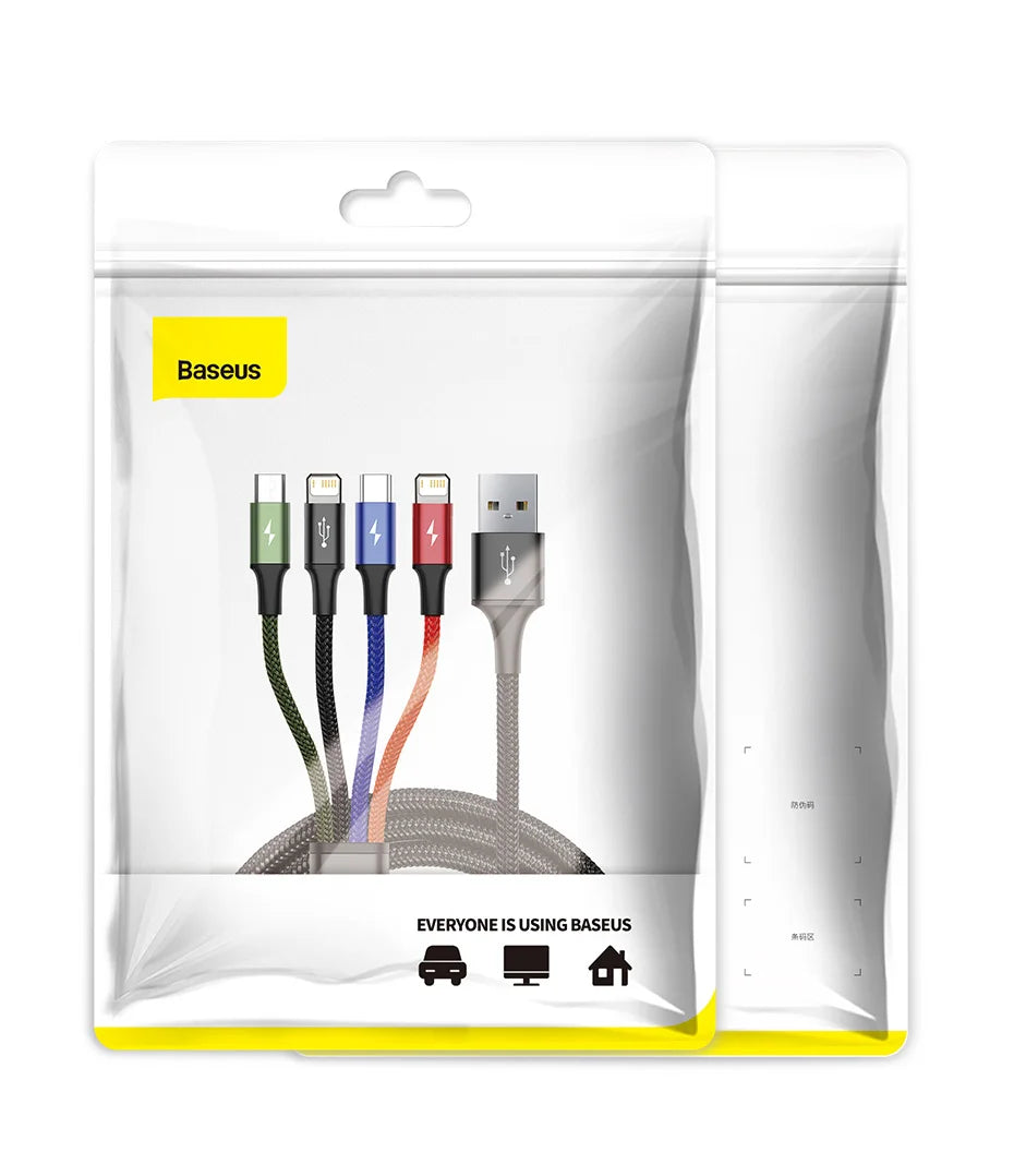 Multi-Port USB Fast Charging Cable for iPhone Android and Type-C