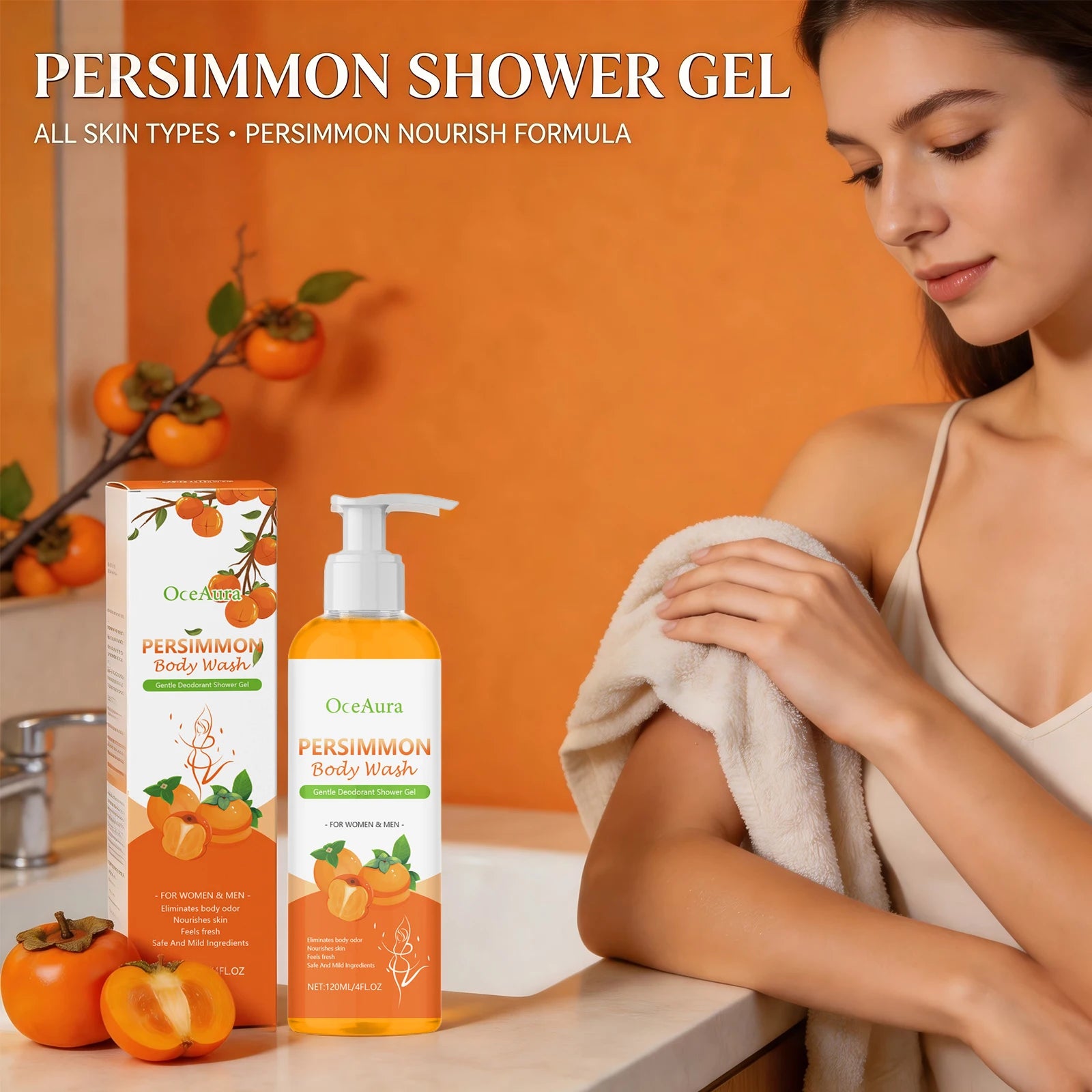 Exfoliating Persimmon Body Wash for Odor Control - 4