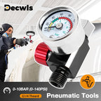 1/4" NPT Air Pressure Regulator with Gauge for Spray Guns