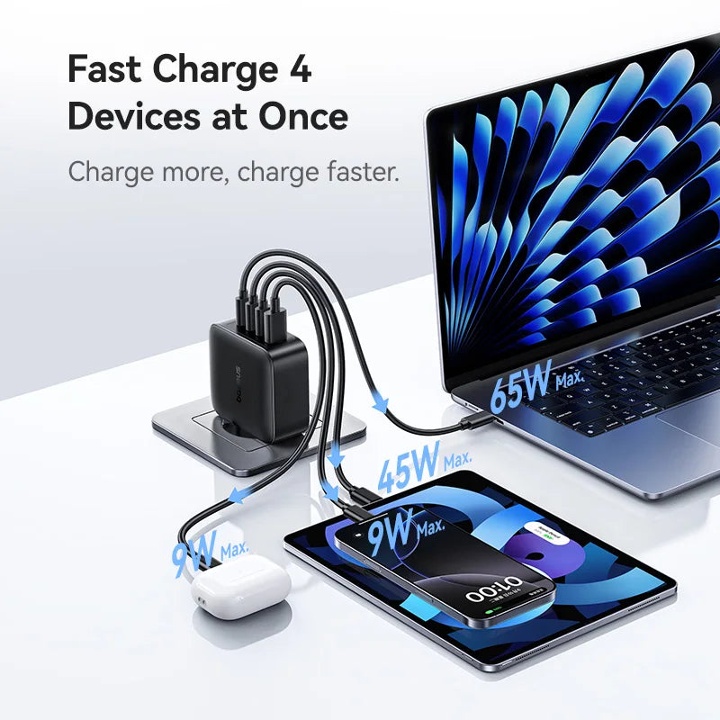 140W USB-C GaN Fast Charger for Laptops and Smartphones
