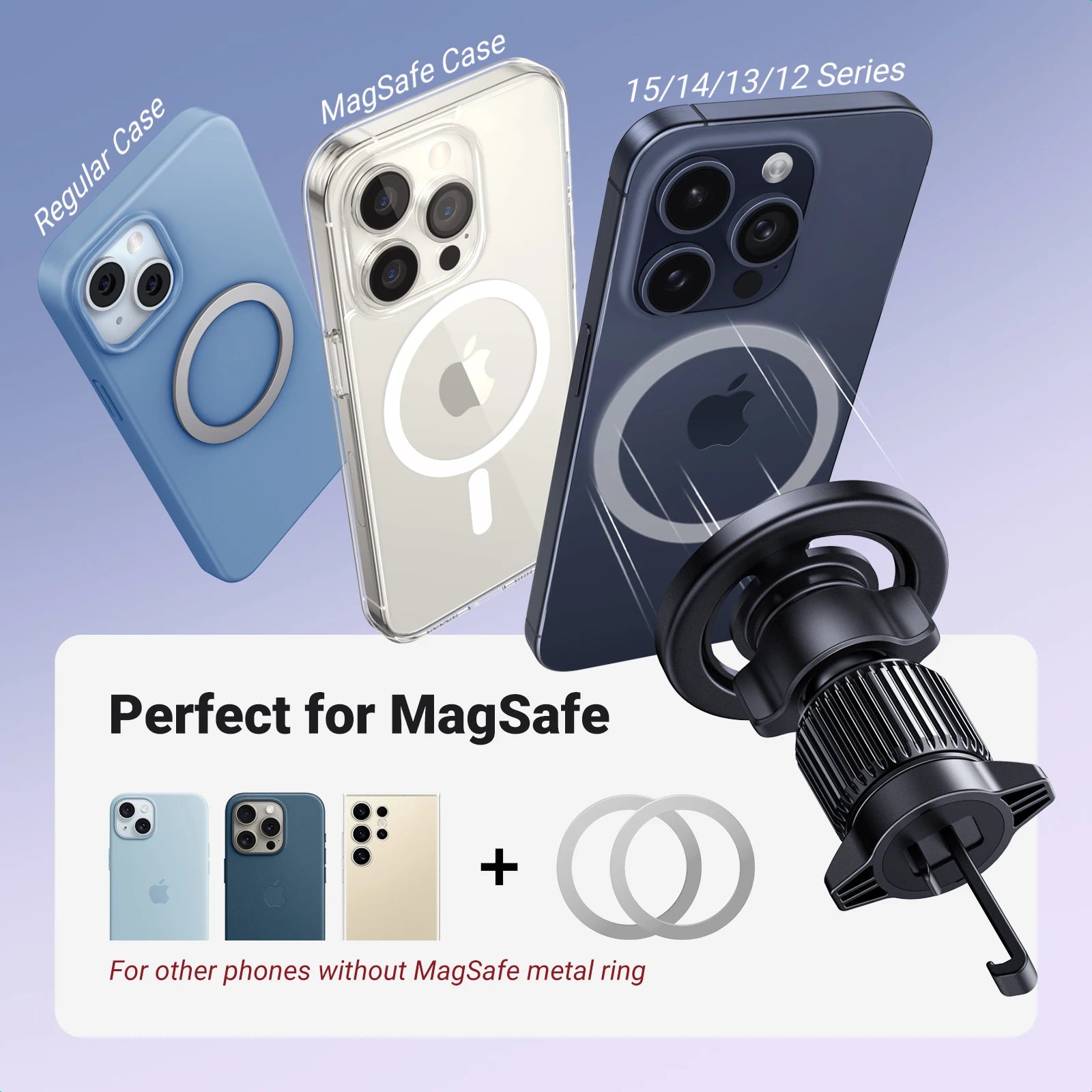 Magnetic Air Vent Phone Holder for Smartphones - 5