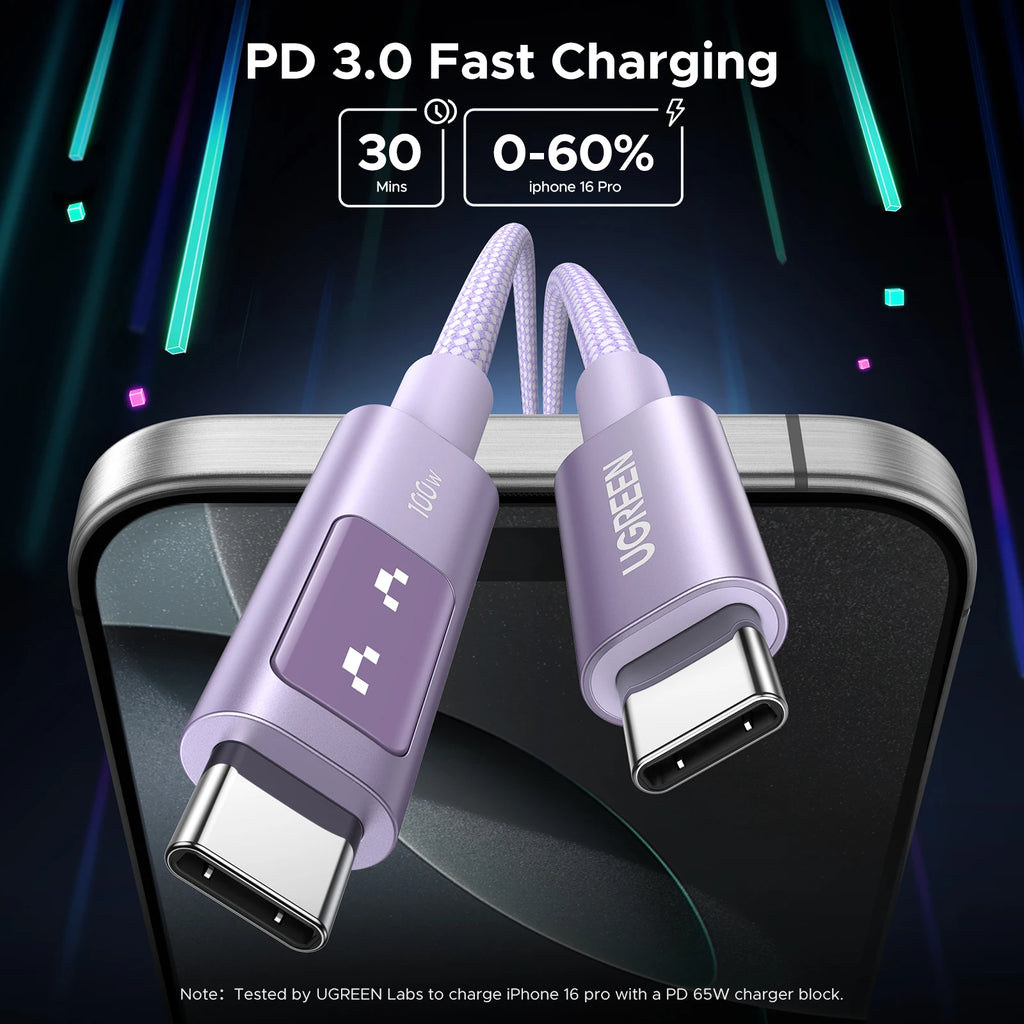 100W USB-C to USB-C Fast Charging and Data Sync Cable