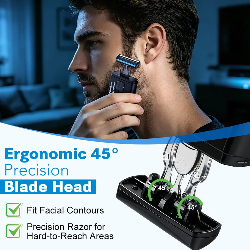 Portable Retractable Manual Travel Shaver