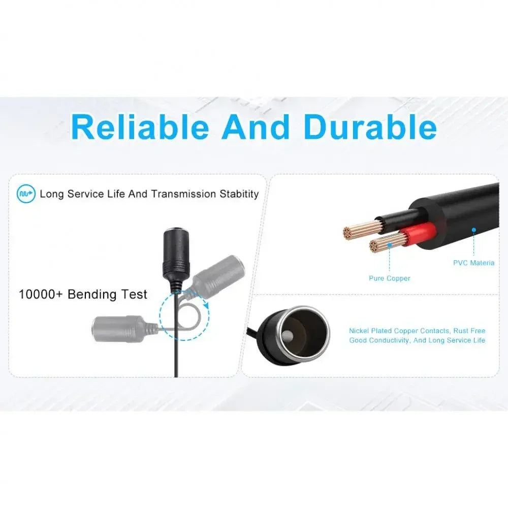 USB to 12V Car Cigarette Lighter Socket Step Up Voltage Converter Cable