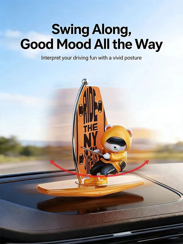 Sliding Bear Car Dashboard Ornament Decoration