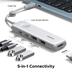 5-in-1 USB-C Hub 4K 60Hz Adapter with 100W PD Charging