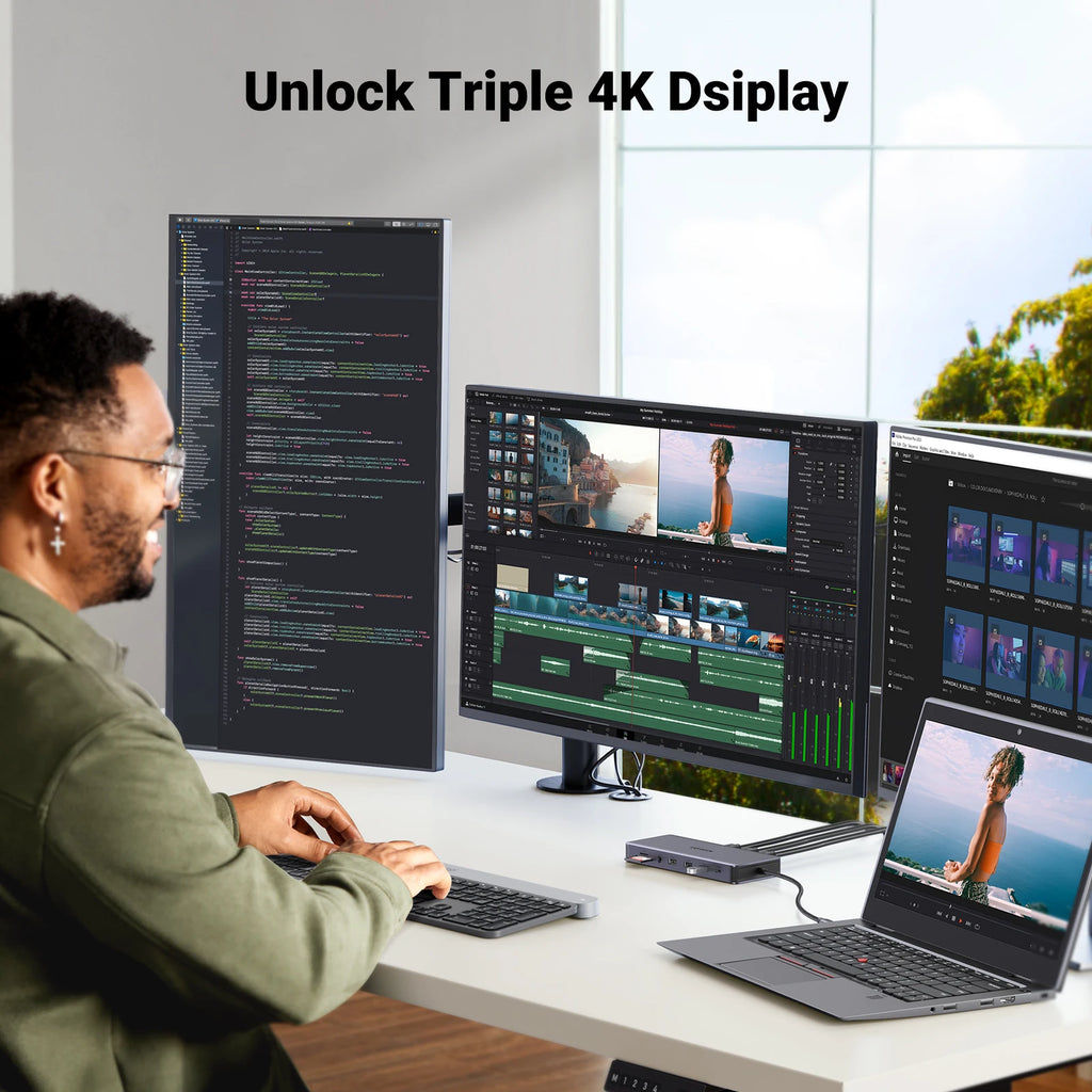 13-in-1 Triple Display USB-C Docking Station with 4K 60Hz Support