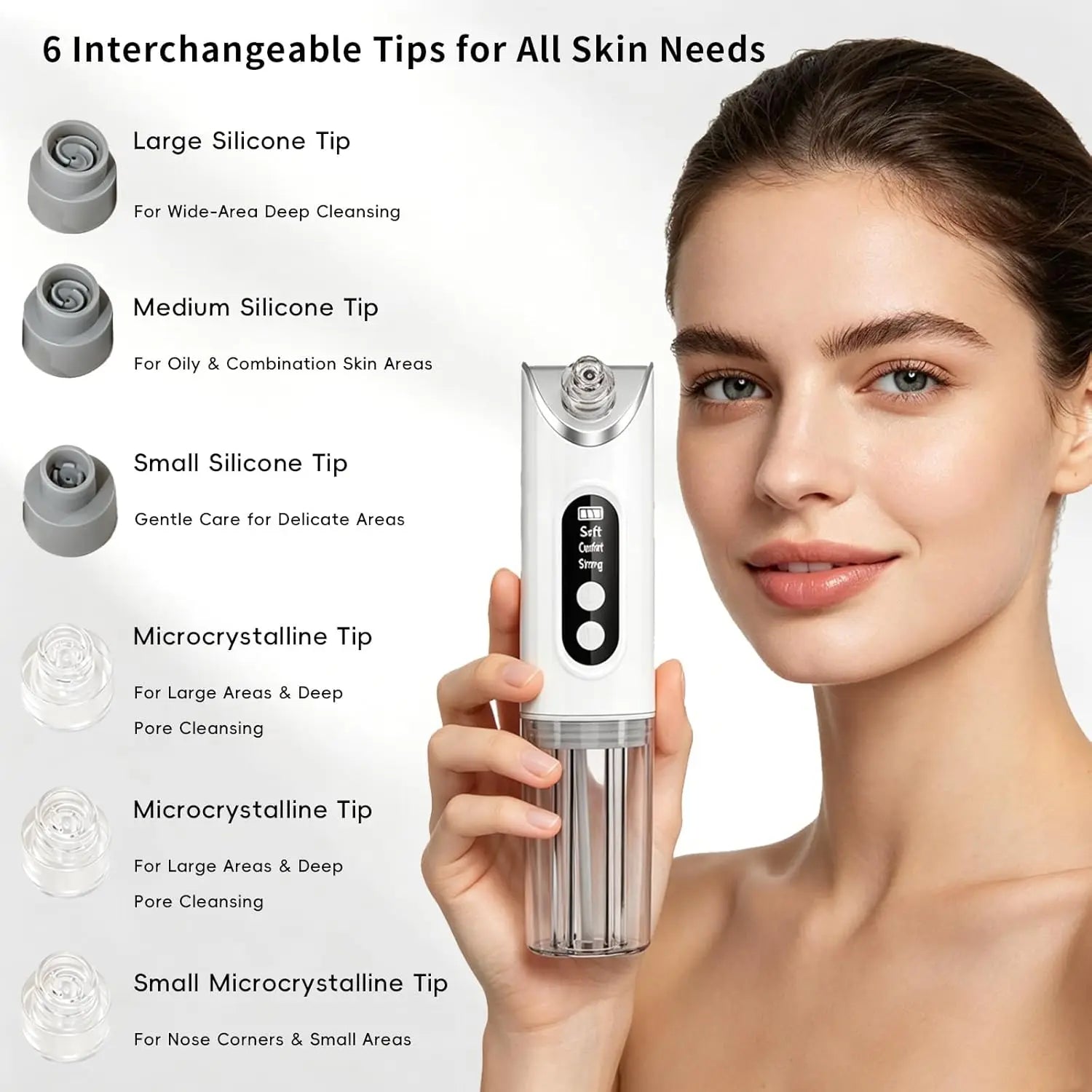 Hydrating Pore Vacuum Blackhead Remover with 6 Suction Heads - 4