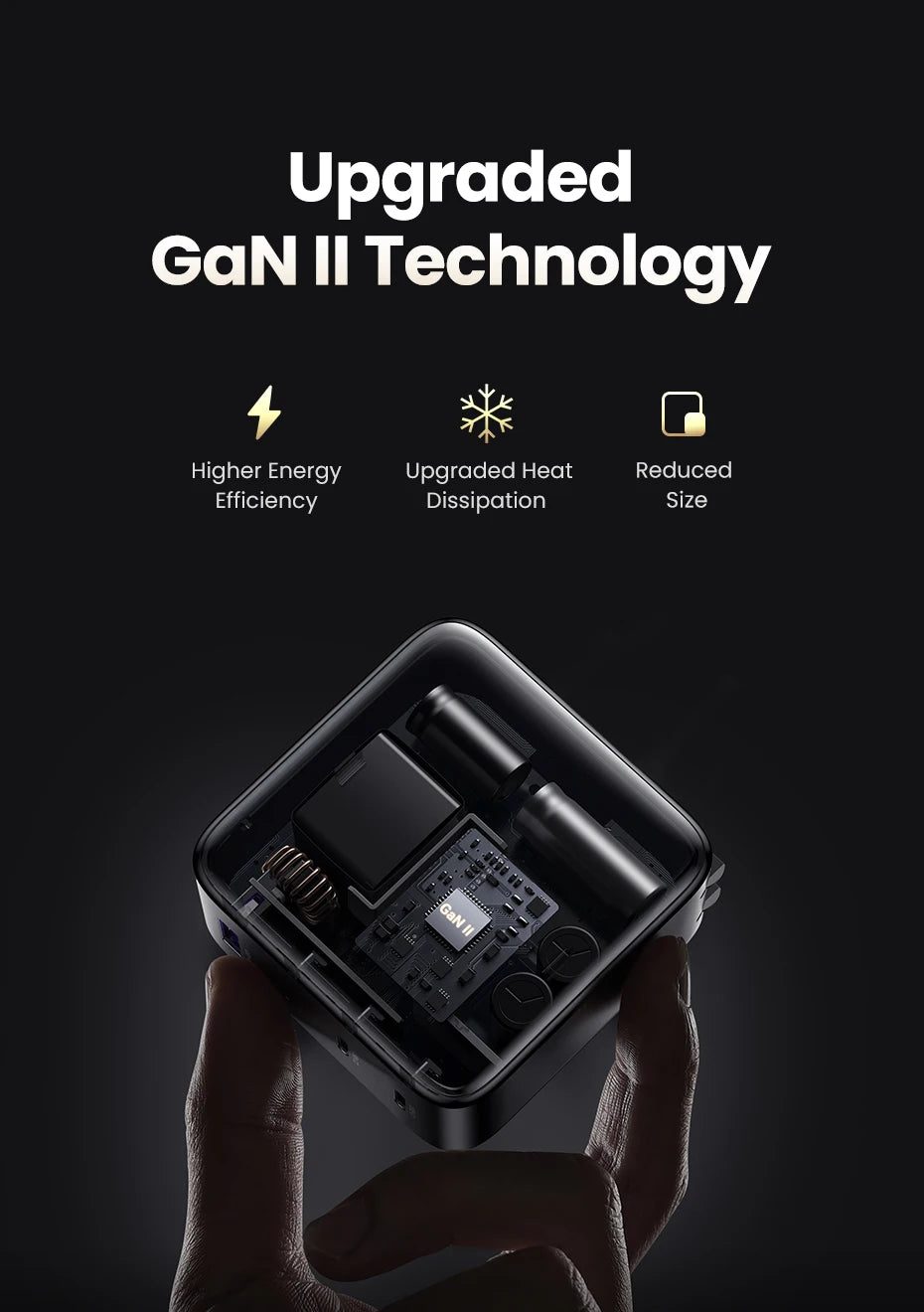 100W GaN USB-C Fast Wall Charger for Laptops and Smartphones