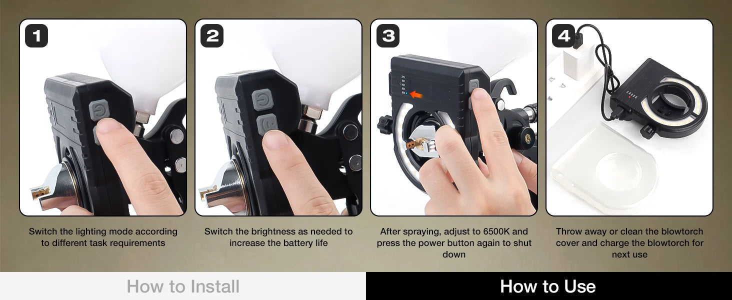Adjustable LED Spray Gun Lighting for Precision Paint Work - 11