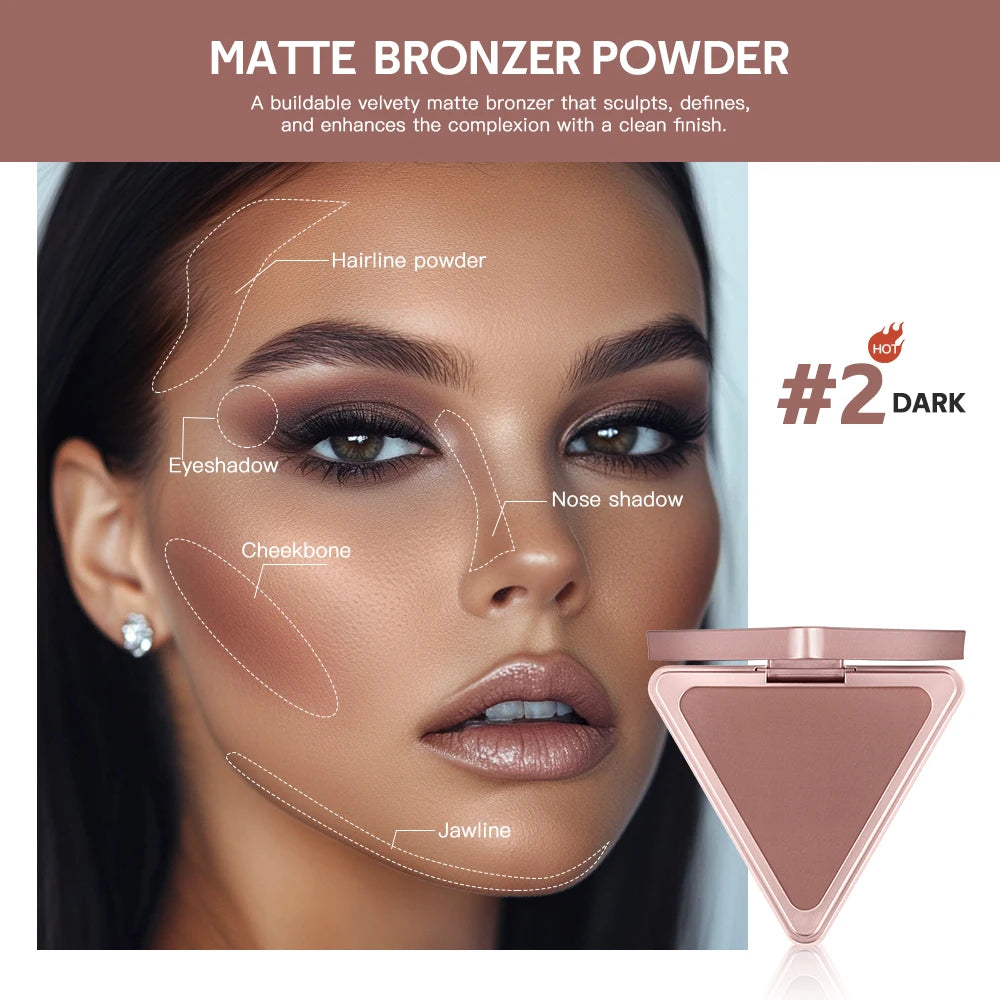 Matte Bronzer Contour Powder for Face Sculpting
