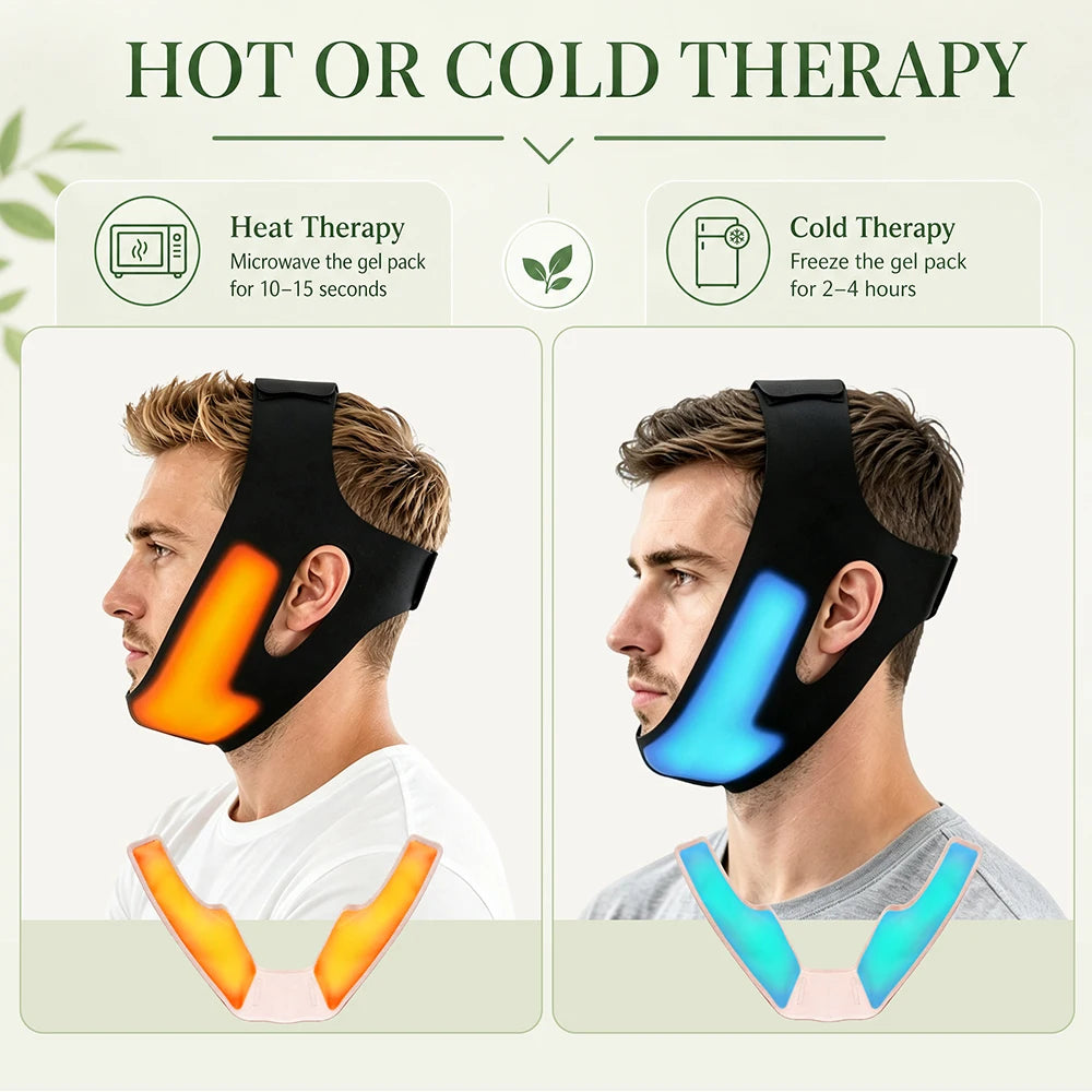 Hot and Cold Facial Compression Wrap for Chin and Jaw