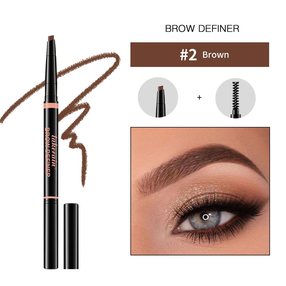 Waterproof Triangular Tip Eyebrow Pencil with Spoolie Brush - 23