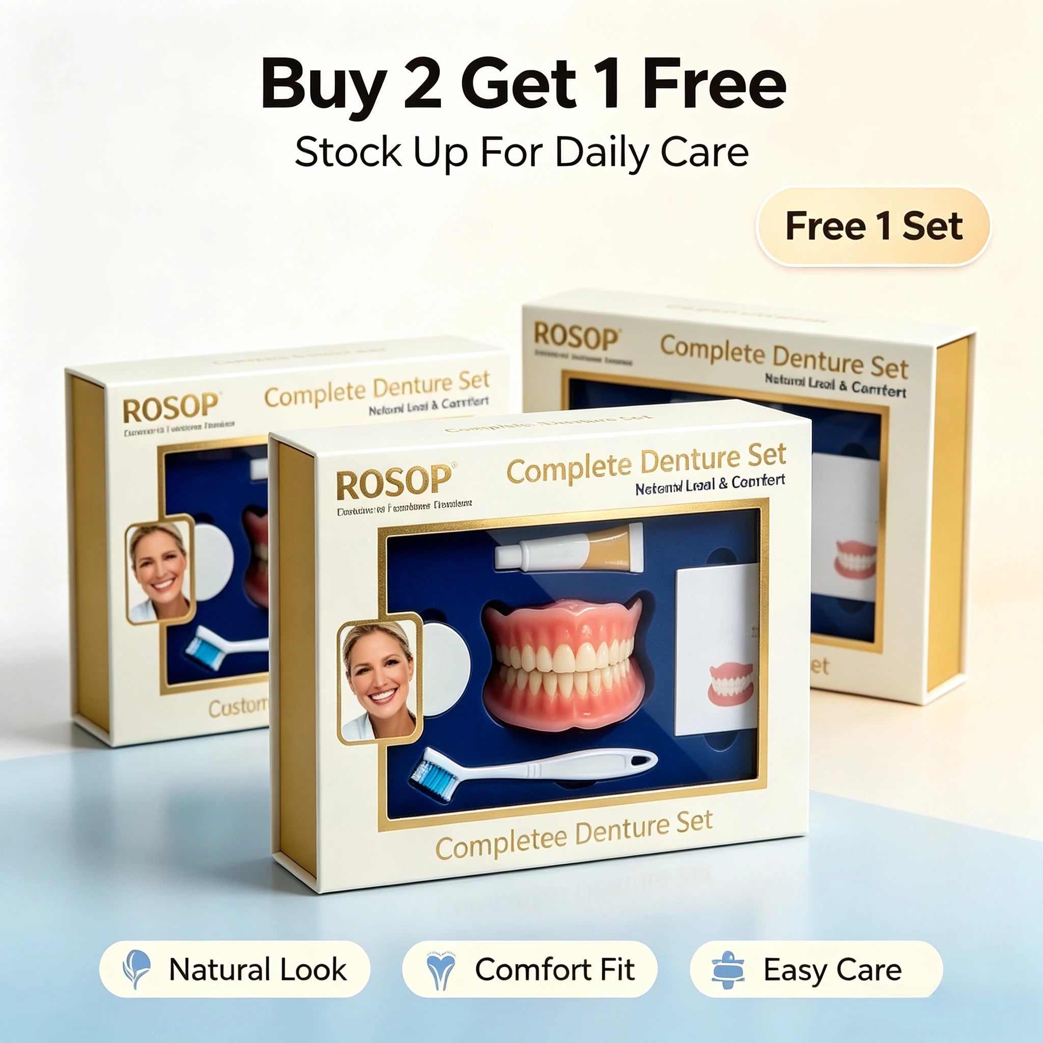 Cosmetic Silicone Denture Set for Natural Smile Makeover - 15