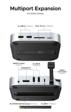 Docking Station for Mac Mini M4 with M.2 SSD Slot and 4K DisplayPort