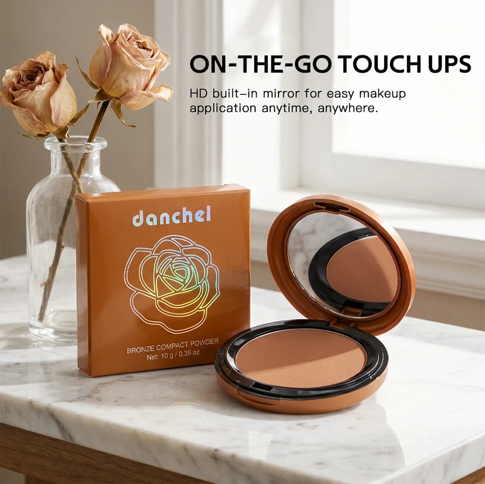Matte Bronzer Compact Powder for Natural Sun-Kissed Glow - 12
