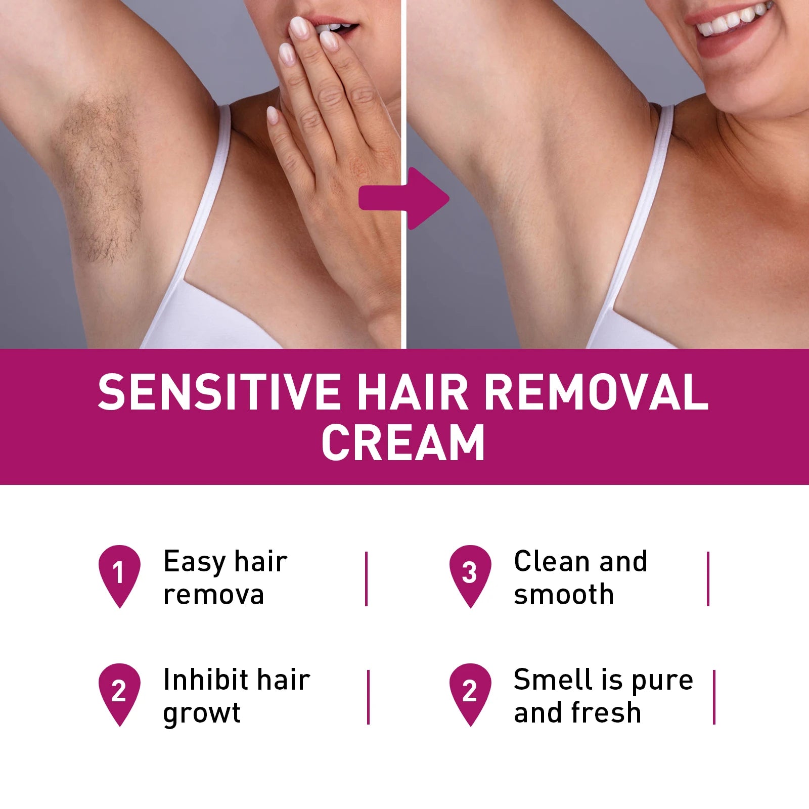 Painless Depilatory Cream for Quick Hair Removal - 8