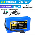 24V 15Ah Rechargeable Lithium-Ion Battery Pack with Charger