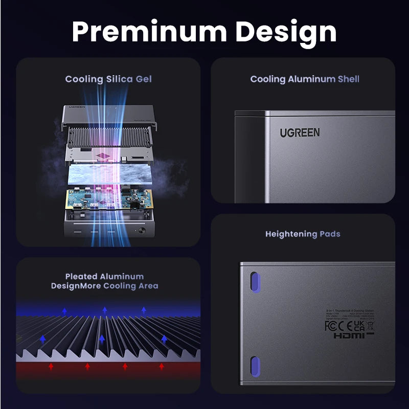 8-in-1 Thunderbolt 4 Docking Station with 40Gbps Data Transfer